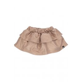 Ruffle Rokje Vintage Leather Look Nude Rose