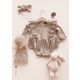 Vertical ruffle playsuit (warm beige)