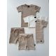 Short with pockets rib jersey beige