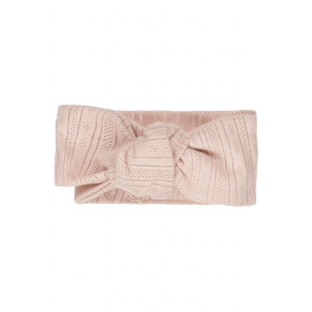 Strik haarbandje pointelle (strepen) (rose)