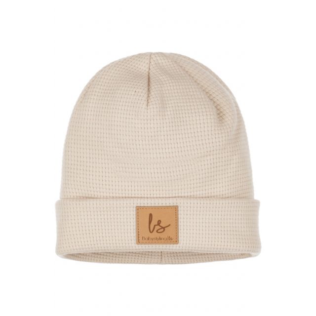Wafel beanie sand newborn