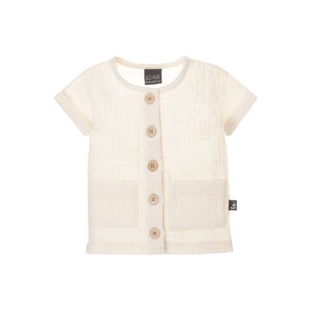 Linnen blouse (korte mouw) nude