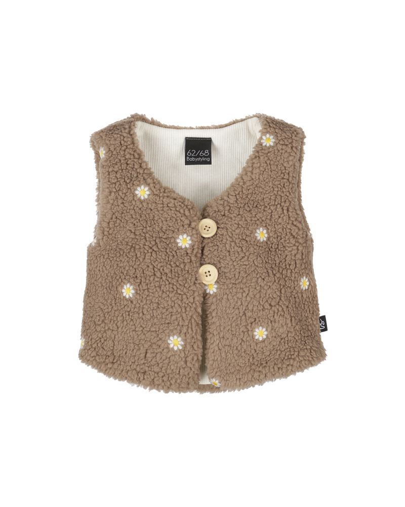 Bodywarmer flowers beige