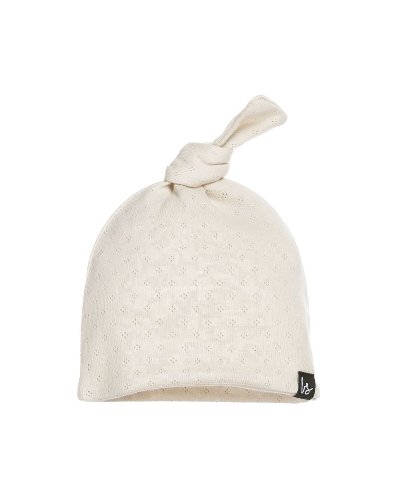 Knot mutsje pointelle (sand)