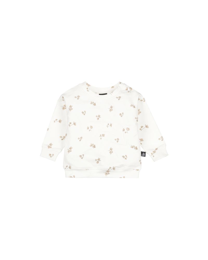 Loose fit sweater neutral flower