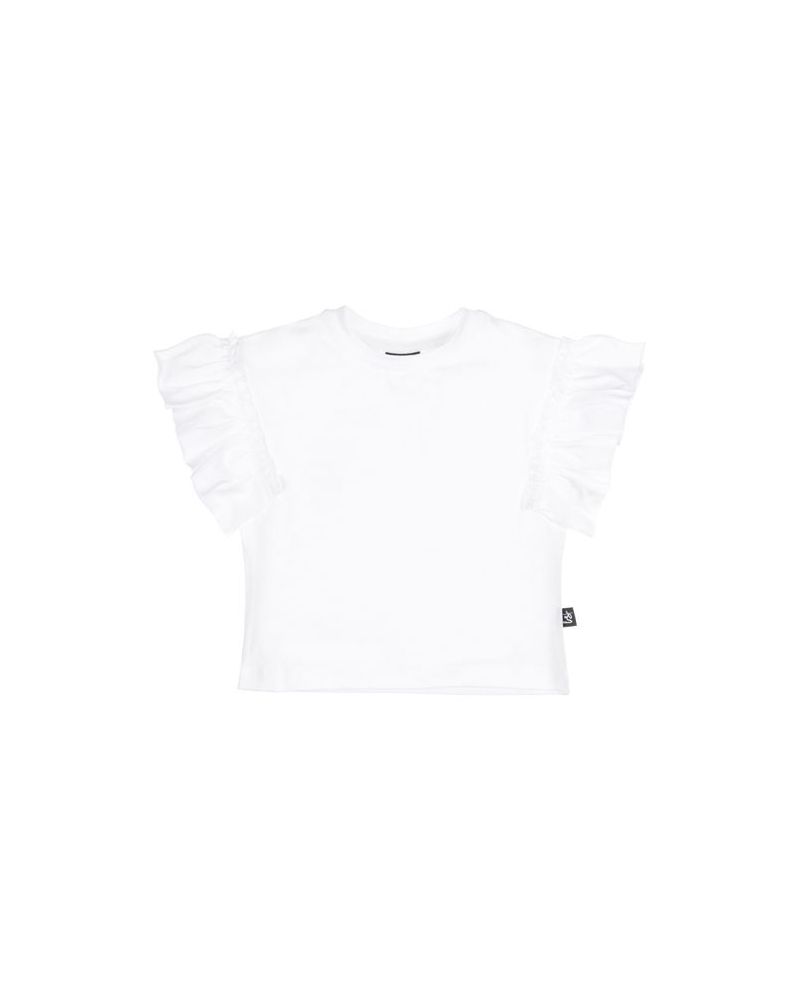 Loose fit t-shirt ruffles white Mystyles