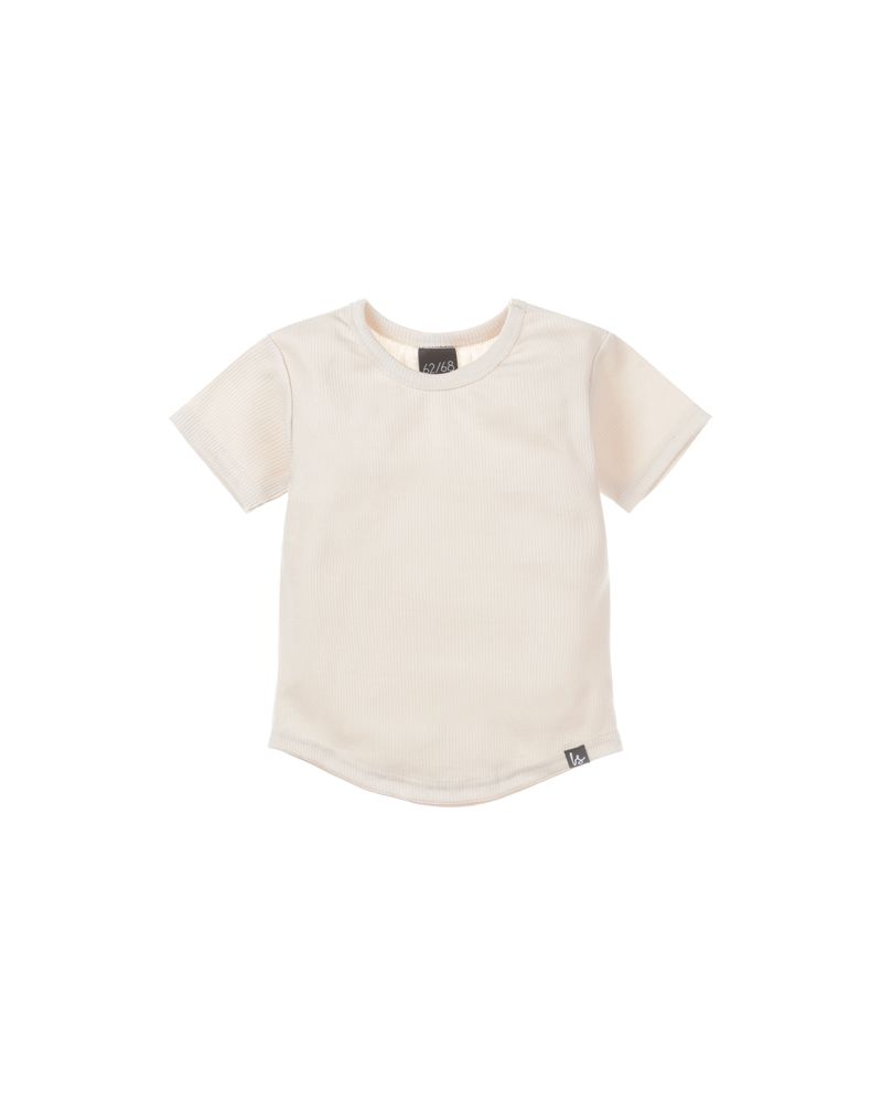 Rib jersey t-shirt sand