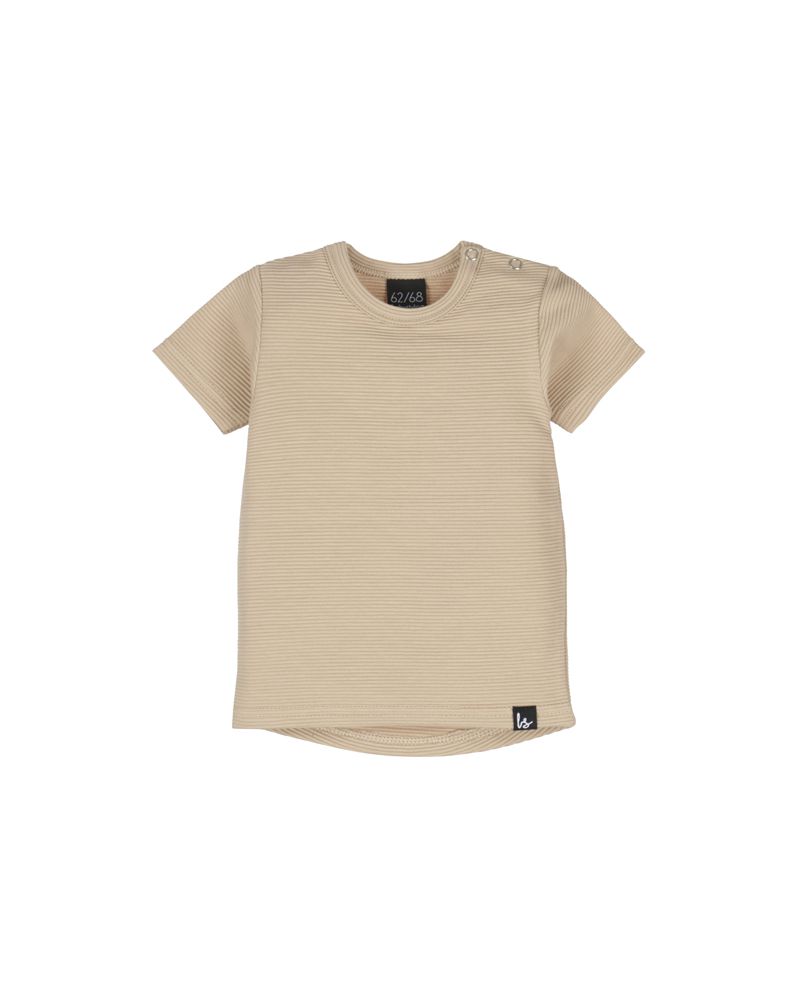 Rib t-shirt (rounded back) (beige)