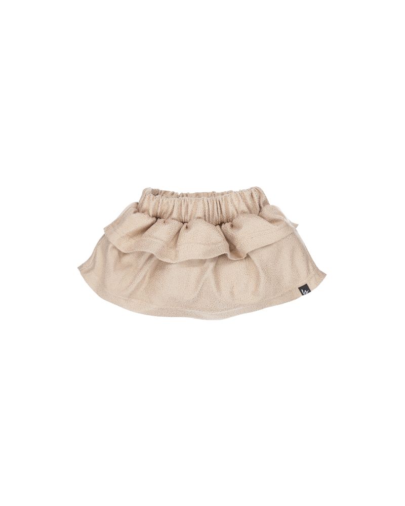 Ruffle rokje vintage leather look (licht beige)