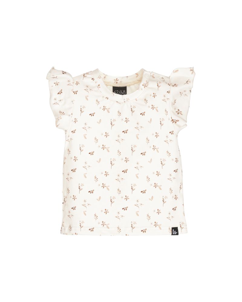 Ruffle sleeves t-shirt flowering branch