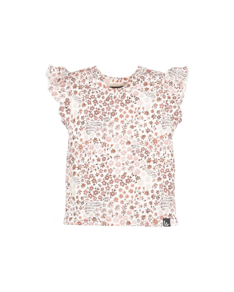 Ruffle sleeves t-shirt small floral flowers