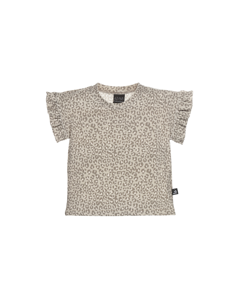 Butterfly t-shirt leopard grey sand
