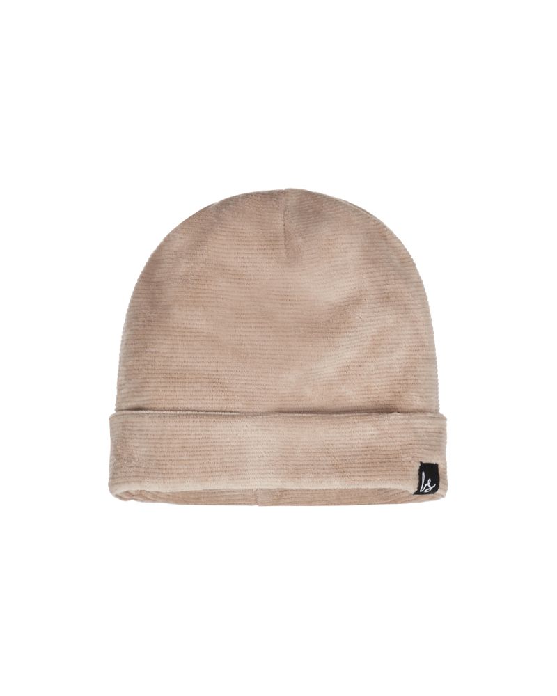 Soft rib beanie taupe