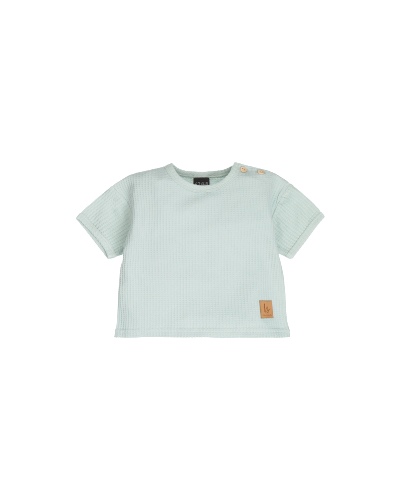 Soft wafel t-shirt soft blue
