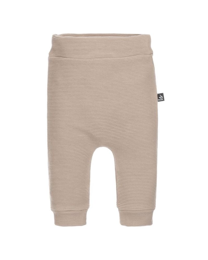 Rib baggy broekje beige