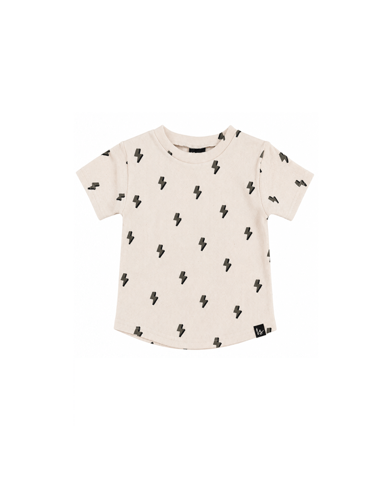 Rib jersey t-shirt bliksem