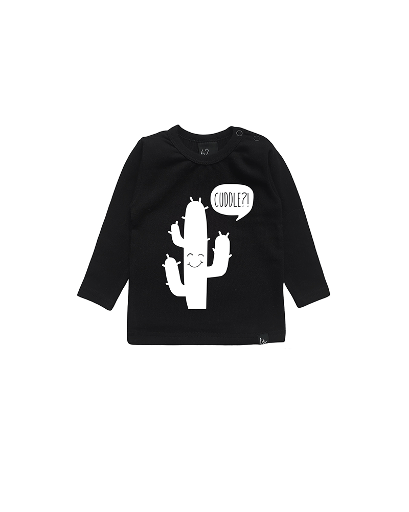Cuddle longsleeve shirt zwart/wit