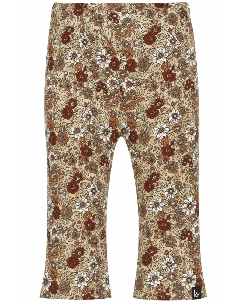 Flared pants flower forrest (beige)