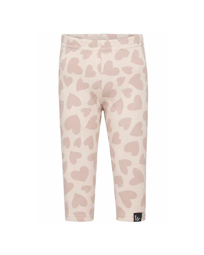 Legging hartjes licht beige