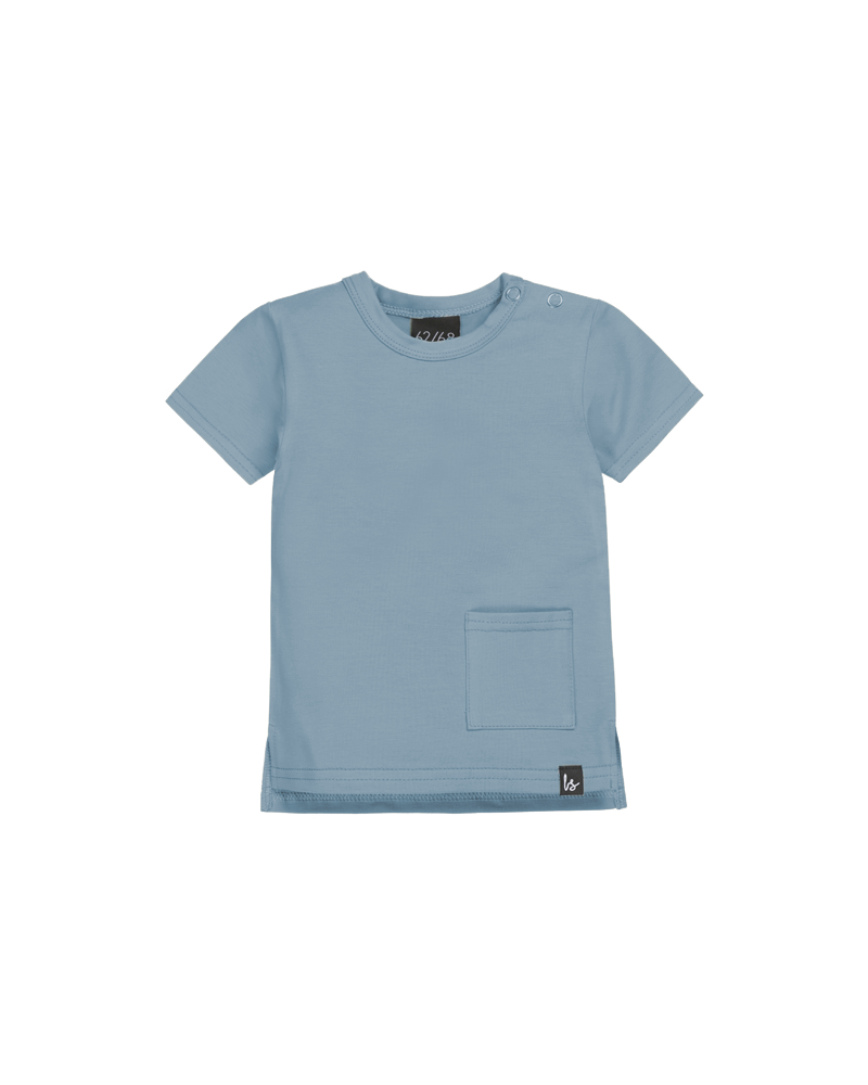 Long back t-shirt (dusty blue)