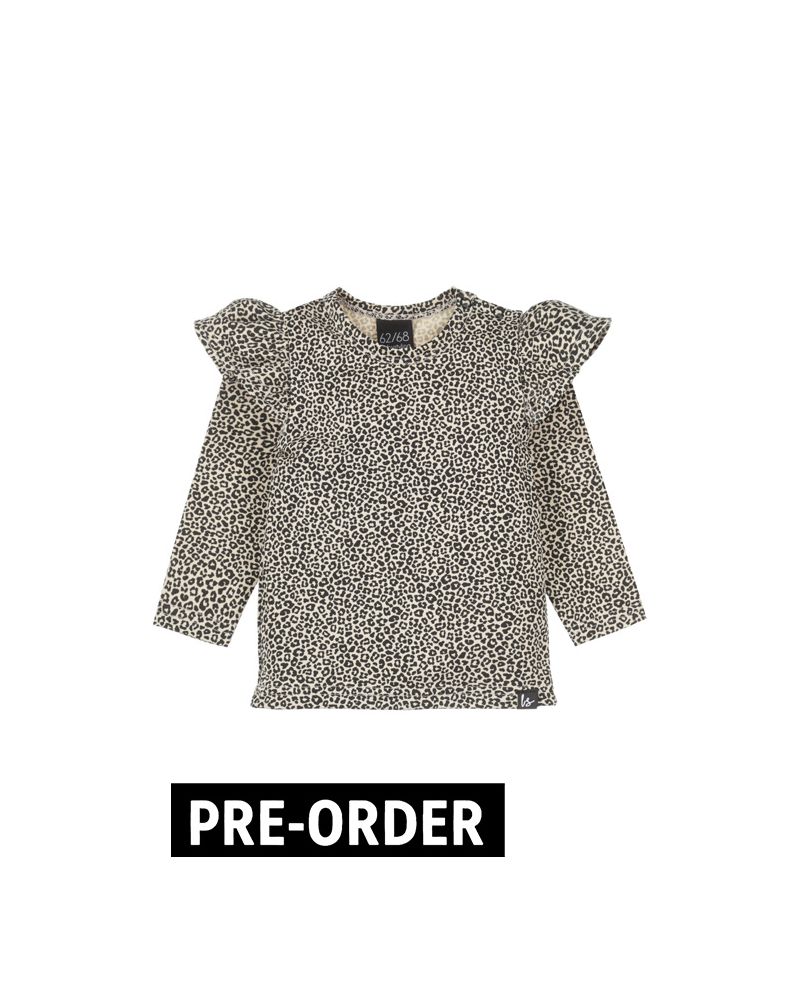 Ruffle longsleeve luipaard (beige)