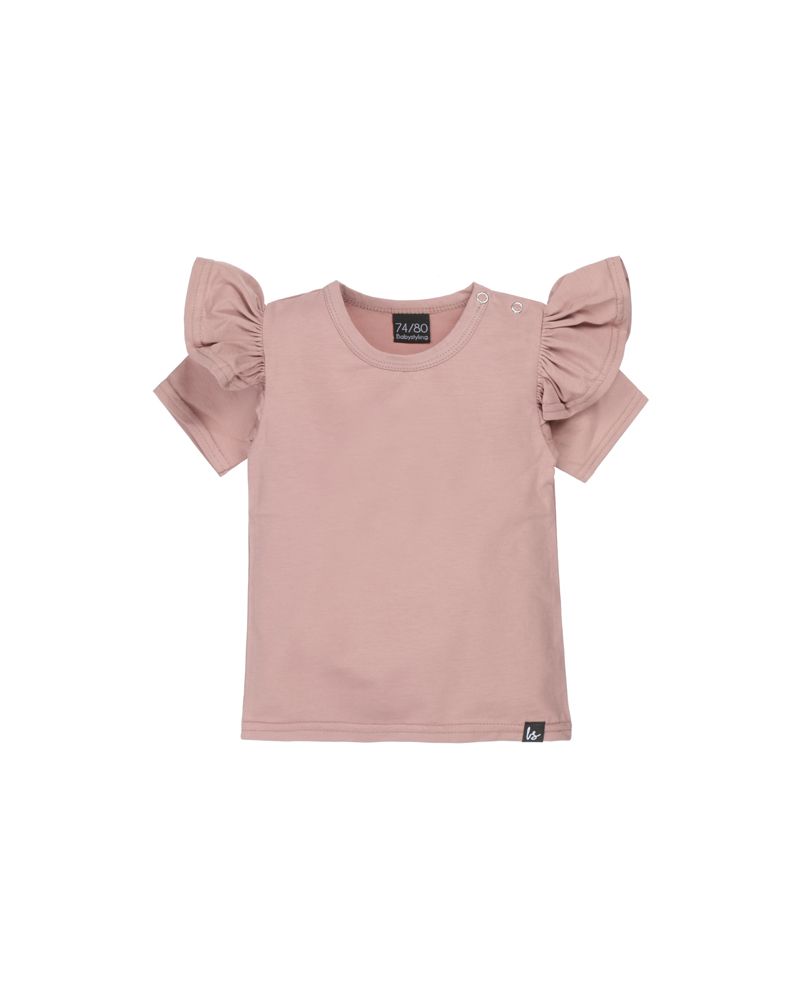 Ruffle t-shirt dusty pink