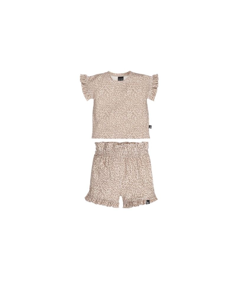 Outfit ruffle summer set leopard spots small