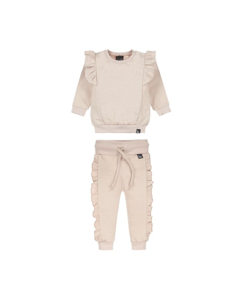 Outfit ruffle jogger set (beige)