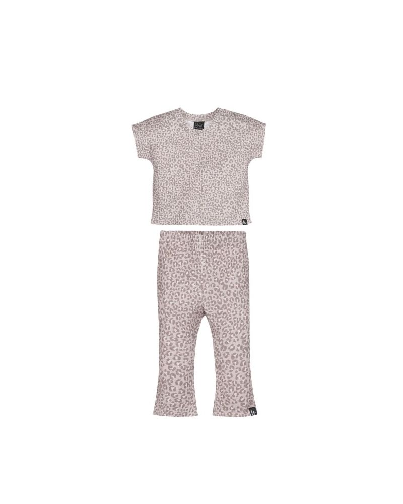 Outfit wafel set leopard spots small