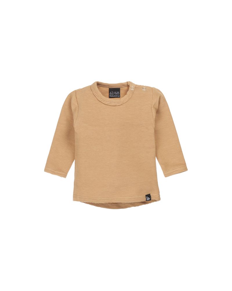 Rib longsleeve  (rounded back) (camel)