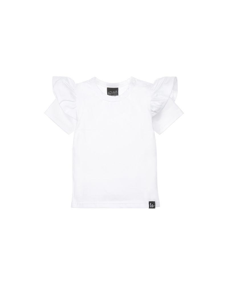 Ruffle t-shirt wit