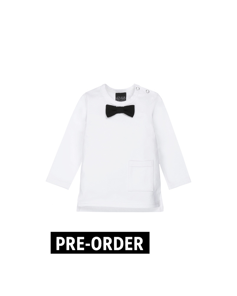 Split longsleeve met strikje (wit)