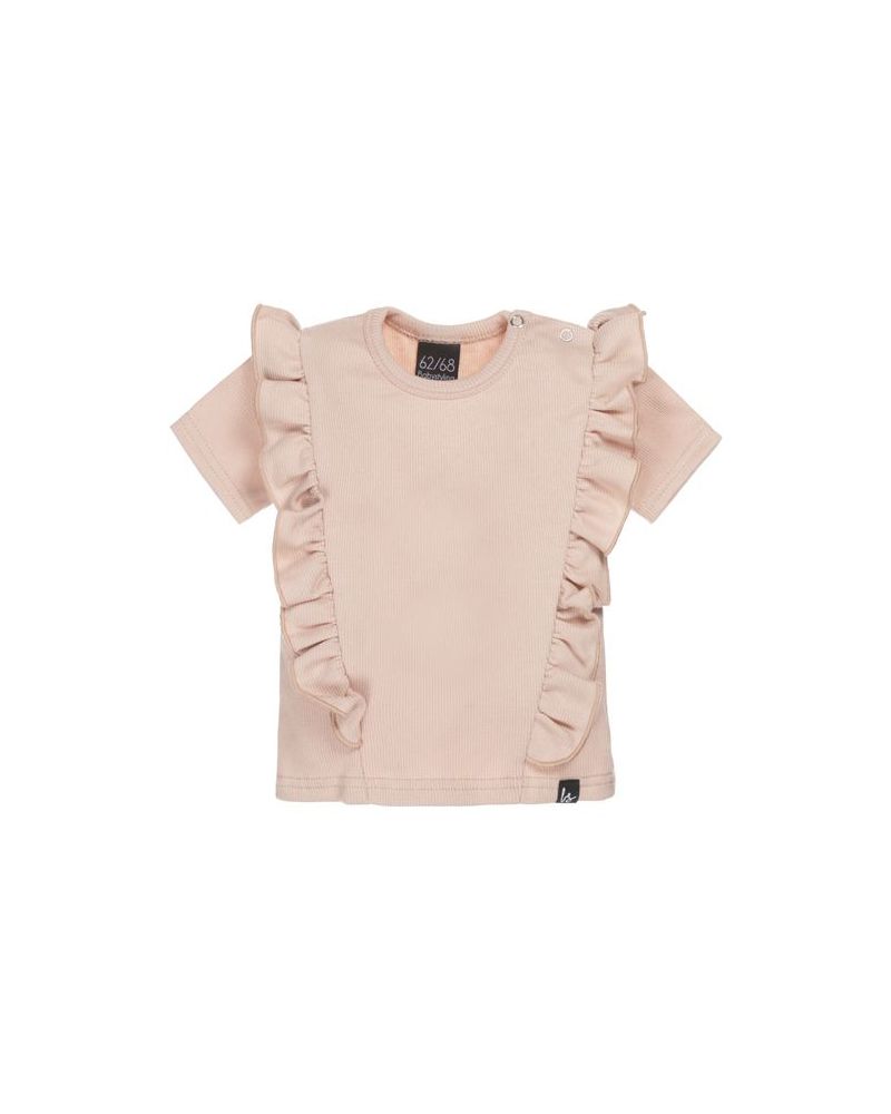 Vertical ruffle t-shirt rib (rose) 