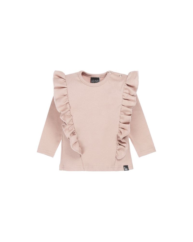 Vertical ruffle longsleeve rib rose